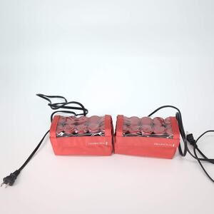 TWO Remington H-1015 Compact Ceramic Ionic Hot Rollers Curlers Compact Sets -GUC